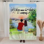 Personalisierte Let's Sleep unter dem Stern Campingdecke Haut freundlich Geburtstag Weihnachtsgeschenk für Paar Familie Camping Liebhaber Camp Zubehör