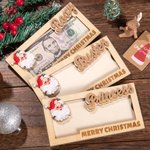 Cotización de madera grabada personalizada de Papá Noel Porta dinero en efectivo con nombre Regalo de Navidad para niños