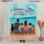 Personalized Adventure Is Out There Let's Find It Camping Blanket Birthday Gift for Family Camping Lovers