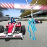 Personalised Colorful Race Circuit Keychain with Initial Christmas Gift Birthday Gift for Auto Enthusiasts Motorsport Lovers
