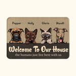 Personalized Welcome To Our House Cute Animal Party Door Mat Birthday Gift for Dog Cat Lover Home Decoration