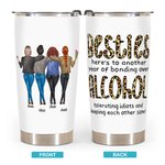 Bicchiere in acciaio inossidabile da 20 once con nomi, regalo di Natale per le sorelle, le sorelle, le sorelle e le migliori ragazze.