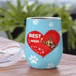 Bicchiere da vino personalizzato Best Mom Ever Regalo di Natale Regalo di compleanno per gli amanti degli animali domestici