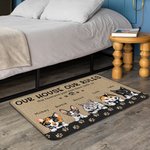 Personalisierte Unser Haus Unsere Regeln Die pelzige Familie Fußmatte Haus Dekoration Geschenk für Tierliebhaber