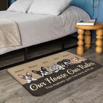 Personalised My House My Rules Pet Carnival Door Mat Birthday Gift for Dog Cat Lover Home Decoration