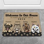 Personalized Welcome To My House Paw Print Background Door Mat  Home Decoration Gift for Dog Cat Lover
