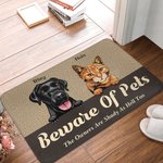Personalisierte Beware Of Pet wirklich aufgeregt du bist hier Fußmatte Home Dekoration Geschenk für Tierliebhaber Besitzer