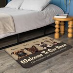 Personalized Welcome To Our House Cute Animal Party Door Mat Birthday Gift for Dog Cat Lover Home Decoration