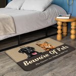 Personalisierte Beware Of Pet wirklich aufgeregt du bist hier Fußmatte Home Dekoration Geschenk für Tierliebhaber Besitzer