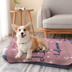 Manta personalizada con nombre para cachorro de perro, con diseño de patita, regalo de Navidad para amante de mascotas