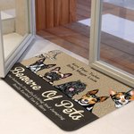 Personalized Beware Of Pet Really Excited You're Here Door Mat Birthday Gift for Dog Cat Lover Home Decoration