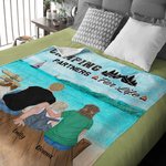 Personalisierte Camping Partner für das Leben Flanell Sherpa Decke Jahrestag Geschenk für Ehepaar