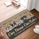 Personalised My House My Rules Pet Carnival Door Mat Birthday Gift for Dog Cat Lover Home Decoration