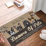 Personalized Beware Of Pet Really Excited You're Here Door Mat Birthday Gift for Dog Cat Lover Home Decoration