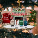 Ornement en Céramique Personnalisé avec Nom et Personnage de Frères et Soeurs Fond Cheminée et Sapin Décoration Intérieure Cadeau de Noël