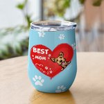 Bicchiere da vino personalizzato Best Mom Ever Regalo di Natale Regalo di compleanno per gli amanti degli animali domestici