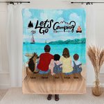 Couverture de camping personnalisée Accessoire de camping doux pour la peau Cadeau d'anniversaire pour le couple, la famille et les amoureux du campin