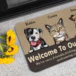 Personalised Welcome To Our Home Dog Cat Family Door Mat  Birthday Gift for Dog Cat Lover Home Decoration
