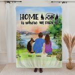 Personalized Home Is Where We Park It Camping Blanket Birthday Christmas Gift for Couple Family Camping Lovers