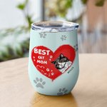 Personalised Best Cat Mom Ever Wine Tumbler Christmas Gift Birthday Gift for Pet Lovers