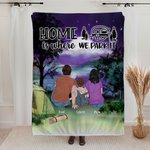 Gepersonaliseerde Home Is Where We Park It Deken Huidvriendelijk Verjaardag Kerstcadeau voor echtpaar Familie Camping Liefhebbers Camp Accessoire