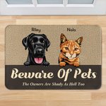 Personalisierte Beware Of Pet wirklich aufgeregt du bist hier Fußmatte Home Dekoration Geschenk für Tierliebhaber Besitzer