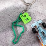 Personalised Colorful Race Circuit Keychain with Initial Christmas Gift Birthday Gift for Auto Enthusiasts Motorsport Lovers