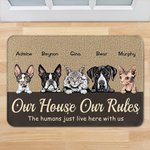 Personalised My House My Rules Pet Carnival Door Mat Birthday Gift for Dog Cat Lover Home Decoration