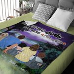 Gepersonaliseerde Nacht Sterren Camping Leven Flanel Sherpa Deken Verjaardagscadeau voor familie Camping Lovers