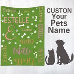 Manta personalizada con nombre para cachorro de perro, con diseño de patita, regalo de Navidad para amante de mascotas