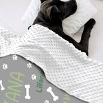 Manta personalizada con nombre para cachorro de perro, con diseño de patita, regalo de Navidad para amante de mascotas