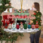 Ornement en Céramique Personnalisé avec Nom et Personnage de Frères et Soeurs Fond Cheminée et Sapin Décoration Intérieure Cadeau de Noël