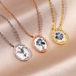 Personalized Sterling Silver Elegant Necklace with Birth Flower Christmas Gift Birthday Gift for Woman