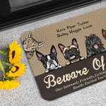 Personalized Beware Of Pet Really Excited You're Here Door Mat Birthday Gift for Dog Cat Lover Home Decoration