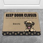 Personalized Keep Door Closed Pet Paw Print Element Door Mat Birthday Gift for Dog Cat Lover Home Decoration