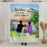 Personalisierte Abenteuer ist da draußen finden wir es Camping Sonne Decke Geburtstag Geschenk für Ehepaar Familie Camping Liebhaber Camp Zubehör