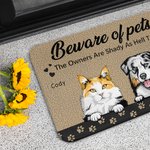 Personalized Beware Of Pet The Owners Are Shady As Hell Too Pet Declaration Door Mat Home Decoration Gift for Pet Lover