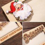 Cotización de madera grabada personalizada de Papá Noel Porta dinero en efectivo con nombre Regalo de Navidad para niños