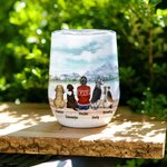 Personalized Enjoy The Natural Scenery Together with Dogs Wine Tumbler Food Grade Stainless Steel Birthday Christmas Gift for Dog Lovers
