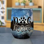 Vaso de Vino de Acero Inoxidable de 12oz Personalizado Perro Mamá Papá Cielo Estrellado Cumpleaños Regalo de Navidad para los Amantes de los Perros