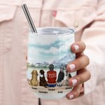 Personalized Enjoy The Natural Scenery Together with Dogs Wine Tumbler Food Grade Stainless Steel Birthday Christmas Gift for Dog Lovers