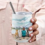 Personalized Enjoy The Natural Scenery Together with Fur Babies Wine Tumbler Food Grade Stainless Steel Birthday Christmas Gift for Dog Lovers