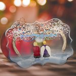 Ornement personnalisé en acrylique de forme irrégulière We're Always With You Cadeau commémoratif de Noël pour la famille et les amis