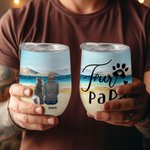 Personalisierte Walking auf einem goldenen Sandstrand mit meinem geliebten Hund Weinbecher Lebensmittelqualität Edelstahl Geburtstag Weihnachtsgeschenk für Hundeliebhaber