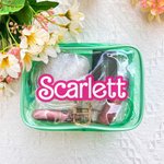 Personalized Doll Inspired Clear Makeup Travel Cosmetic Bag Water Proof Birthday Bachelorette Party Gift for Her