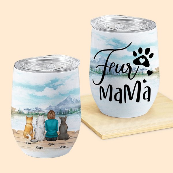Personalized Enjoy The Natural Scenery Together with Fur Babies Wine Tumbler Food Grade Stainless Steel Birthday Christmas Gift for Dog Lovers