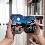 Personalizzato Enjoy The Starry Sky Together with Fur Babies Wine Tumbler in acciaio inox per alimenti Regalo di Natale per gli amanti dei cani