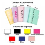 Pochette avec Nom Personnalisé pour l'Argent de Poche Portefeuille pour l'Argent de Poche et les Cartes d'Identité