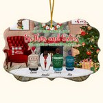 Personalized Side by Side or Miles Apart Ceramic Hanging Ornament with Names Christmas Gift for Family