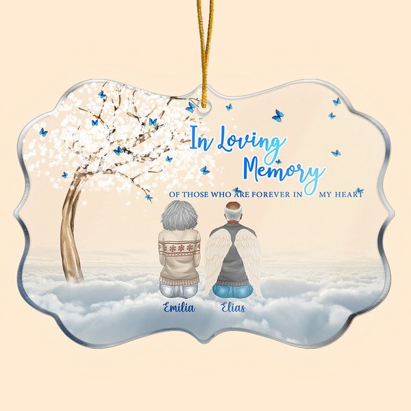 Personalised In Loving Memory Of Those Who Are Forever In My Heart Irregular Shape Acrylic Ornament Christmas Memorial Gift for Family Friends
